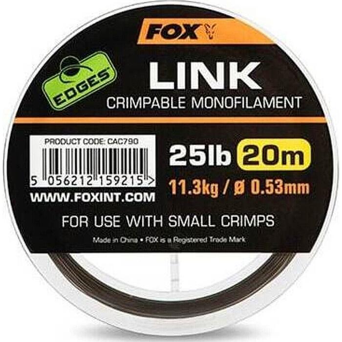 Fox Edges Link Crimpable Monofilament 0.64mm 20m Trans Khaki