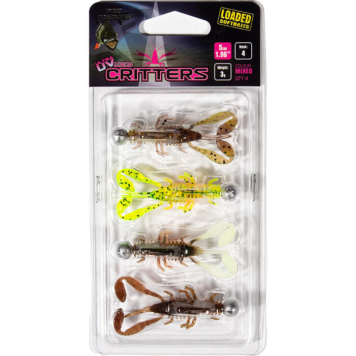 Fox Rage Critters Mixed Colour UV Micro Critter 5cm Loaded 3gr