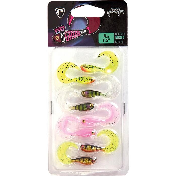 Fox Rage Micro Grub Mixed UV Colour Pack #1 4cm
