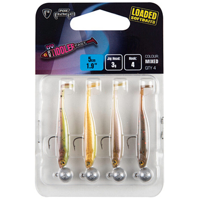 Fox Rage Micro Tiddler Fast UV Mixed Colours Loaded Pack #1 5cm 3gr