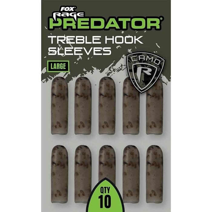 Fox Rage Predator Camo Treble Hook Sleeves M 10pcs