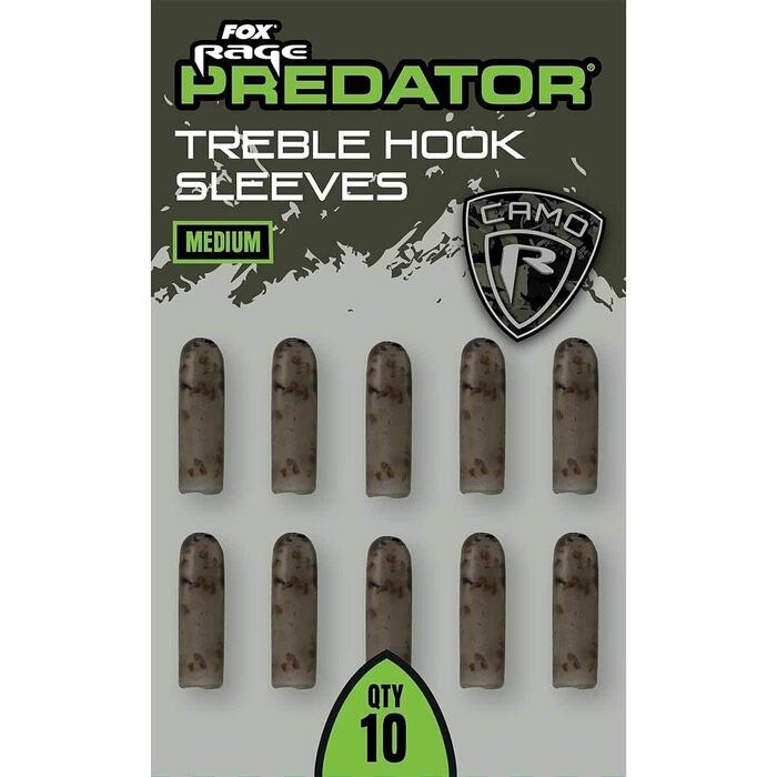 Fox Rage Predator Camo Treble Hook Sleeves M 10pcs