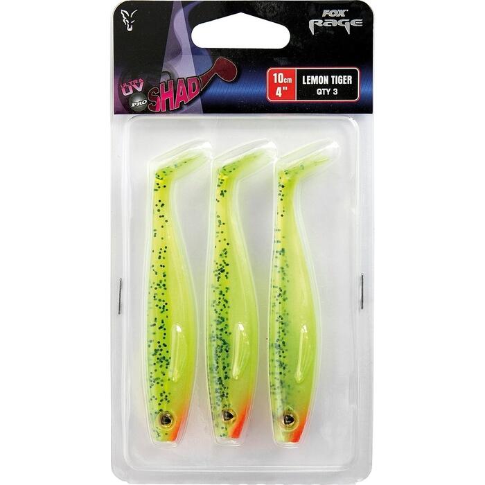 Fox Rage Pro Shad 10cm Lemontiger UV 3st