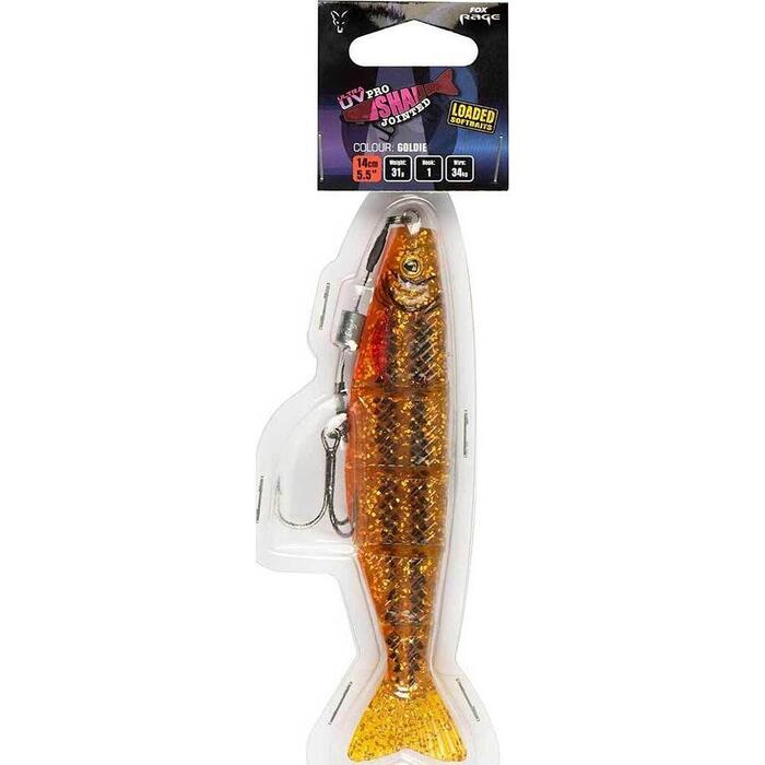 Fox Rage Pro Shad Jointed Loaded 14cm Goldie UV