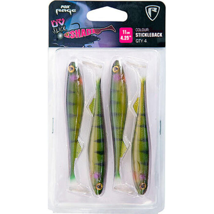 Fox Rage Slick Shad 11cm Stickleback UV 4st