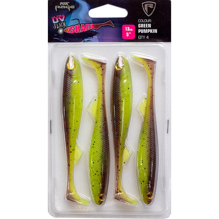 Fox Rage Slick Shad 13cm Green Pumpkin UV 4st