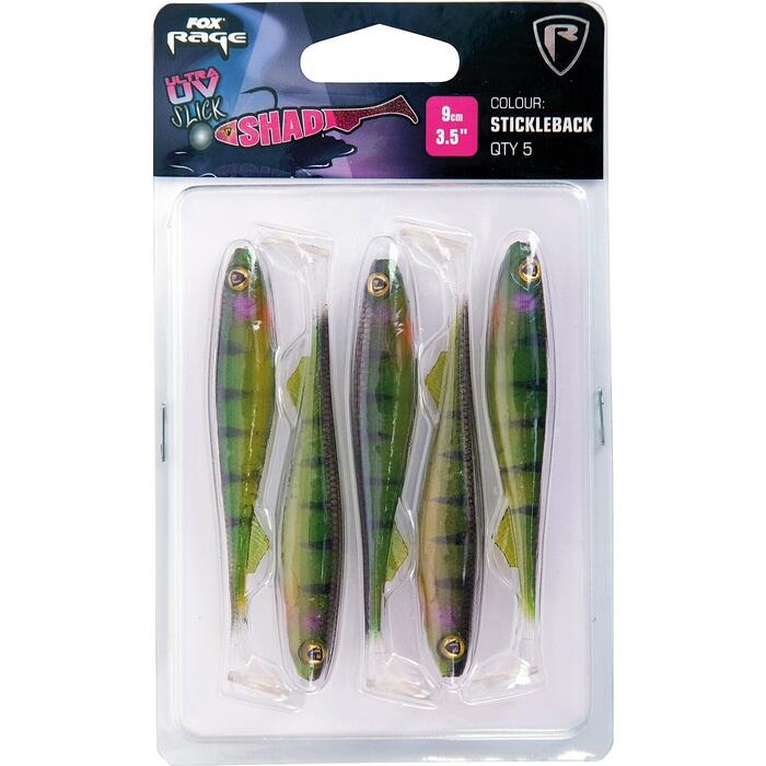 Fox Rage Slick Shad 9cm Stickleback UV 5st