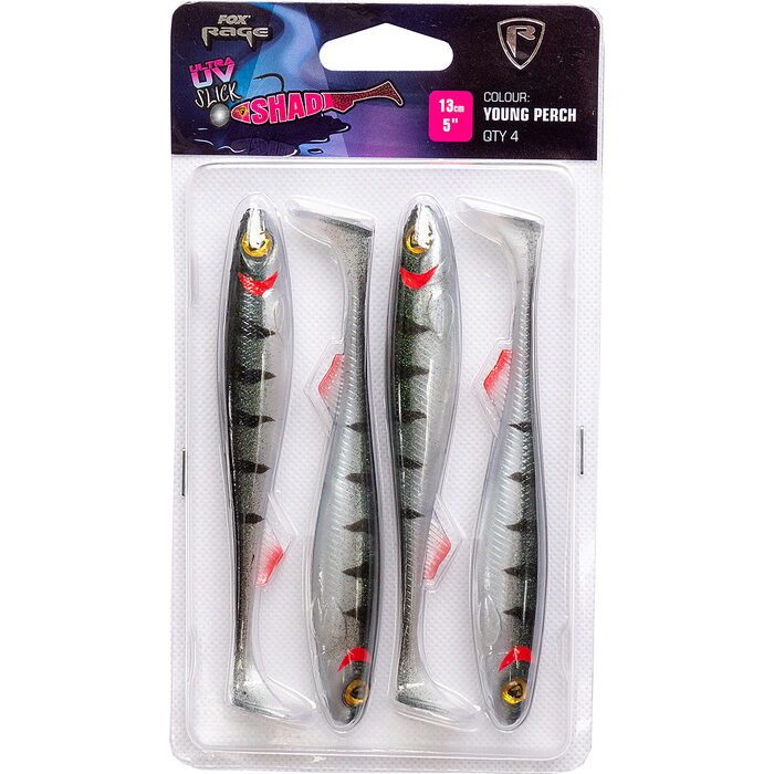 Fox Rage Slick Shad 9cm Young Perch UV 5st