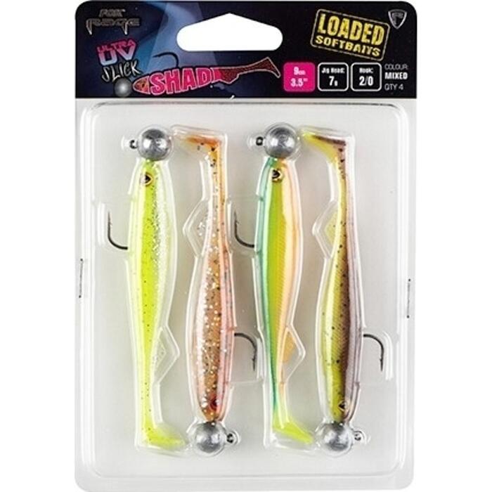 Fox Rage Slick Shad Mixed Colours UV Loaded 7cm 5gr 4st