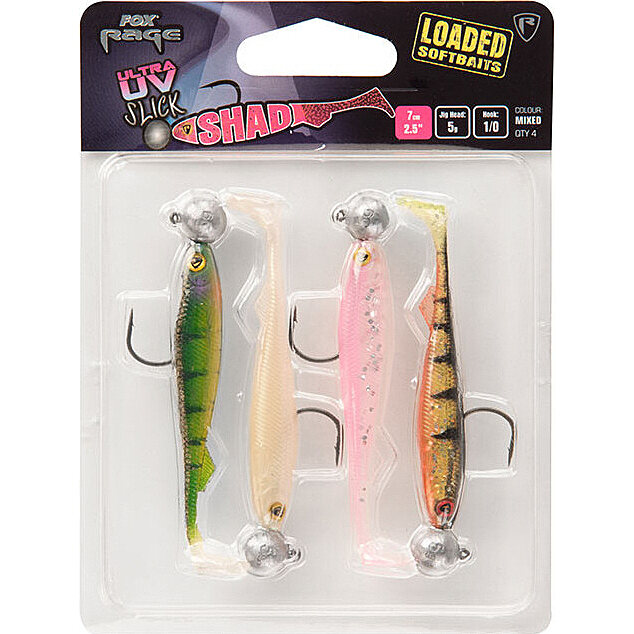 Fox Rage Slick Shad Mixed Colours UV Loaded 7cm 5gr SPPP 4st