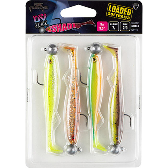 Fox Rage Slick Shad Mixed Colours UV Loaded 11cm 10gr 4st