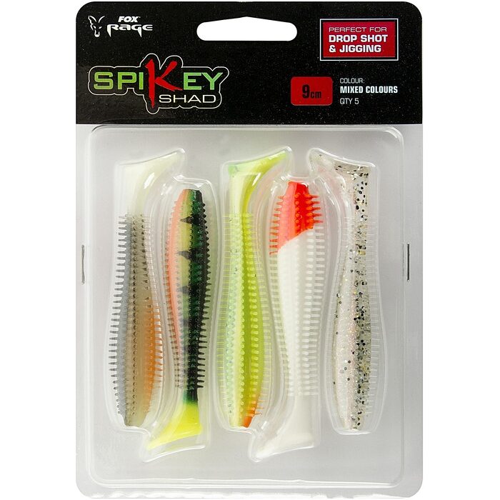 Fox Rage Spikey Shad Mixed Colours 9cm 5st