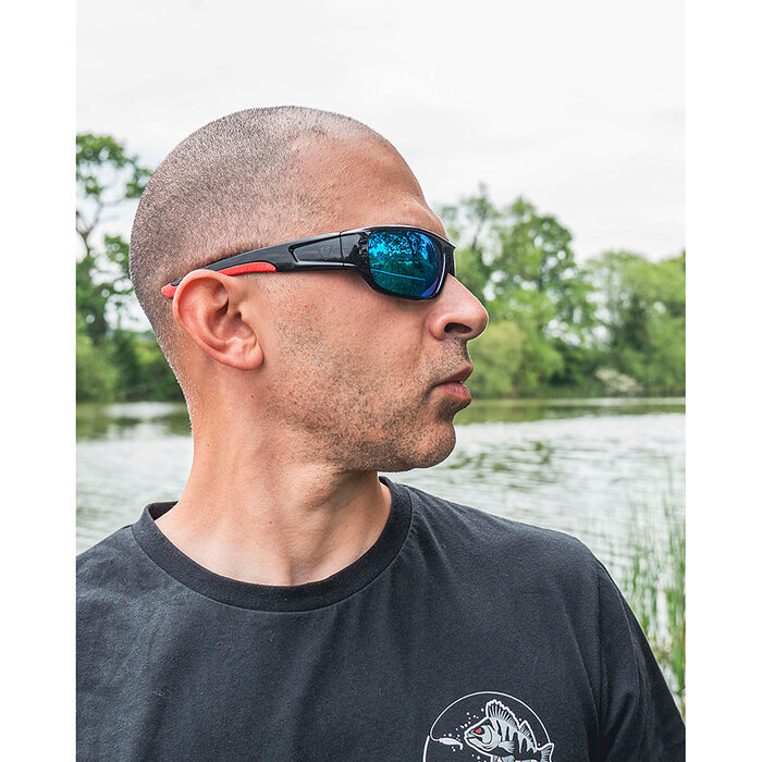 Fox Rage Sunglasses Shield Wraps Brown Lense Mirror Blue