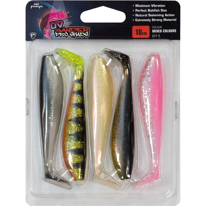 Fox Rage Zander Pro Shad UV Mixed Colours 10cm 5st