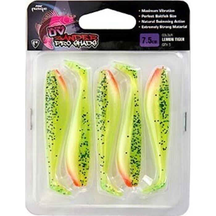 Fox Rage Zander Pro Shad 7.5cm Lemon Tiger UV 5st