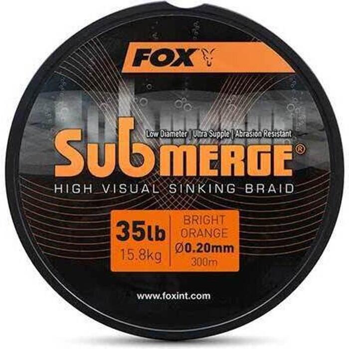 Fox Submerge Orange sinking braid 300m 0.25mm 45lb