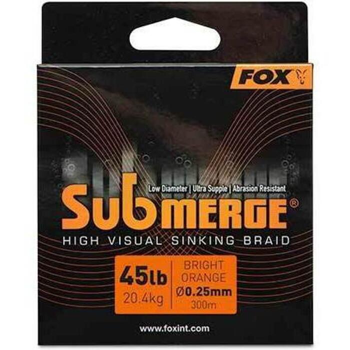 Fox Submerge Orange sinking braid 300m 0.25mm 45lb