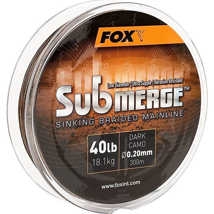 Fox Submerge Sinking Braided Mainline Dark Camo 300m 0.16mm 25lb