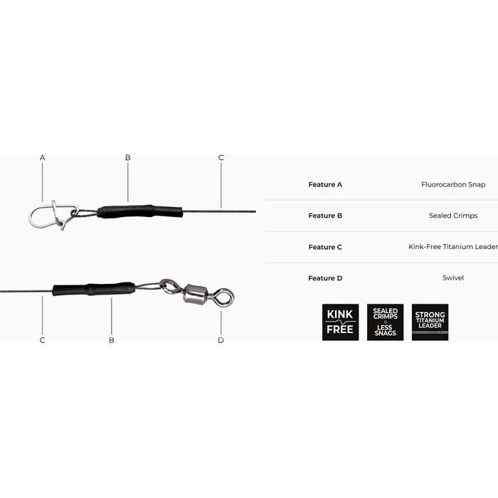 Spro FreeStyle Titanium Leader 1x7 30cm 0.30mm 8kg 2st