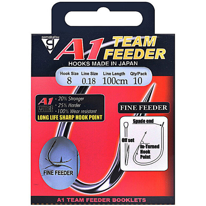 Gamakatsu A1 Team Feeder Fine Feeder onderlijn 100cm H12 0.16mm