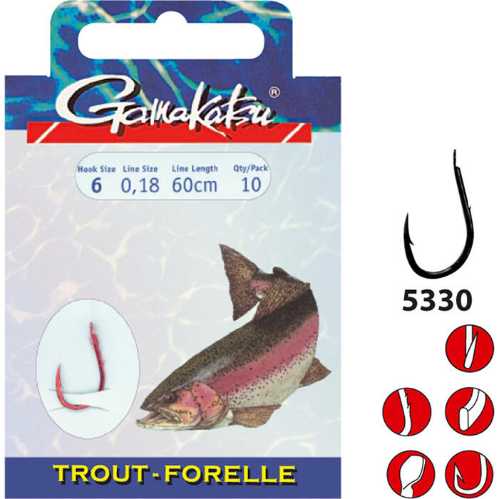 Gamakatsu BKS-5330R Trout 60cm H10 0.16mm