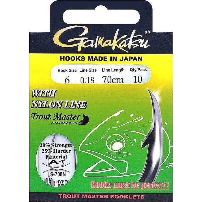 Gamakatsu BKS LS-708N Trout Master onderlijn 70cm H8 0.18mm