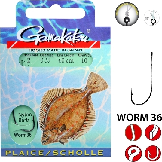 Gamakatsu BKS-Worm 36 Flatfish 60cm H2 0.35mm