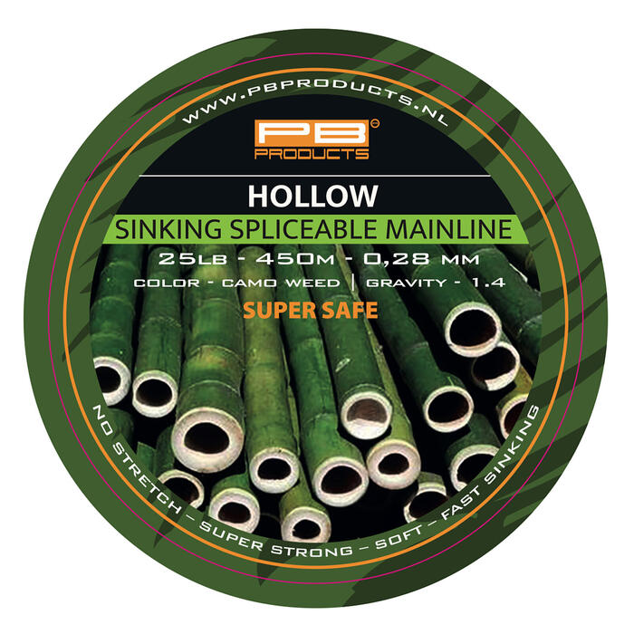 PB Products Hollow 0.28mm 25LB 450m Splicable - Camo Weed
