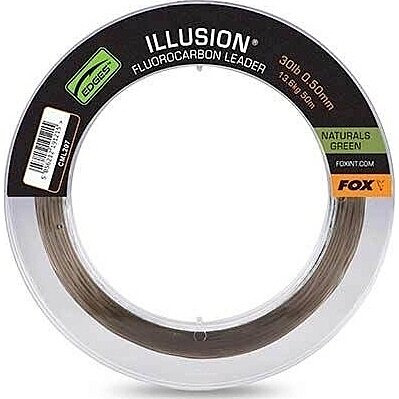 Fox Illusion Fluorocarbon Leader 40lb 0.60mm x 50m - Naturals Green