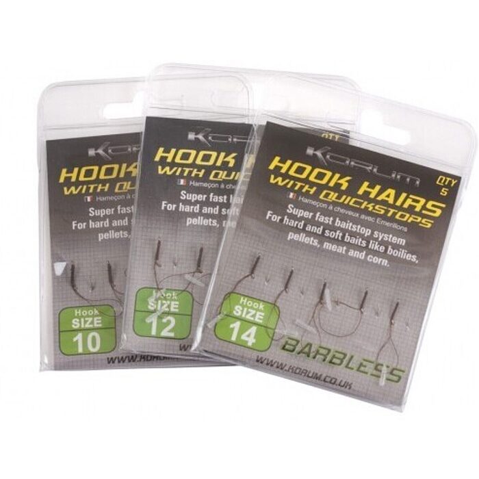 Korum Hook Hairs With Quickstop H12 Barbed