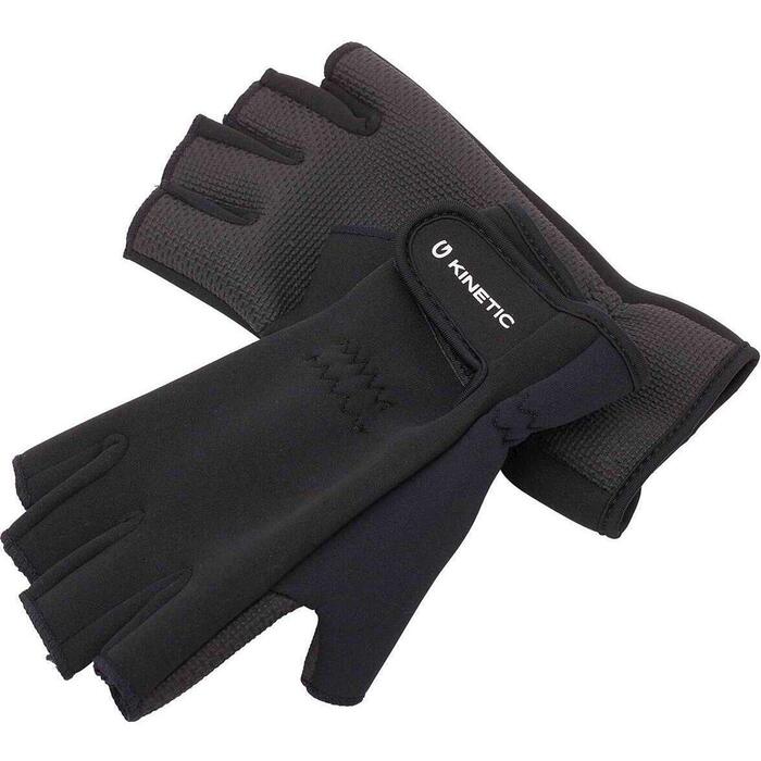 Kinetic Neoprene Half Finger Glove L Black