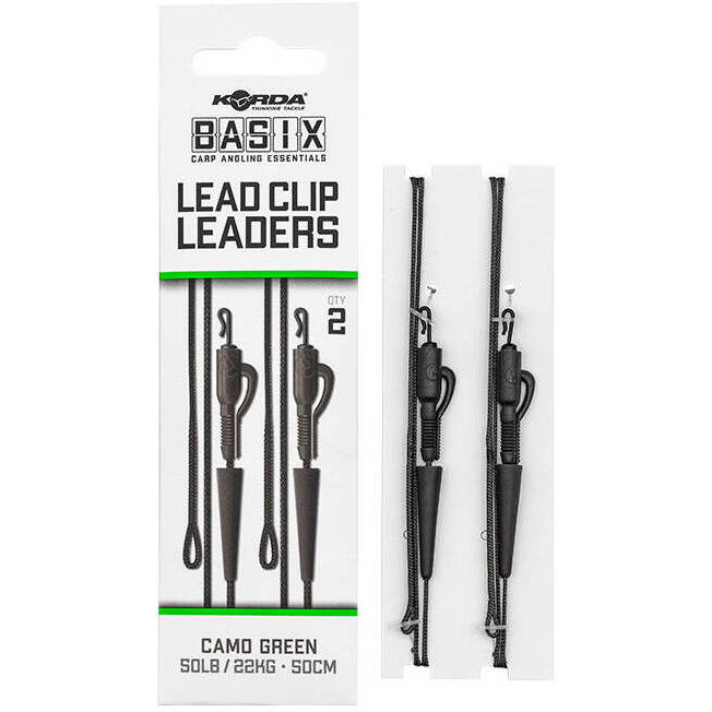Korda Basix Lead Clip Leaders 50lb 50cm
