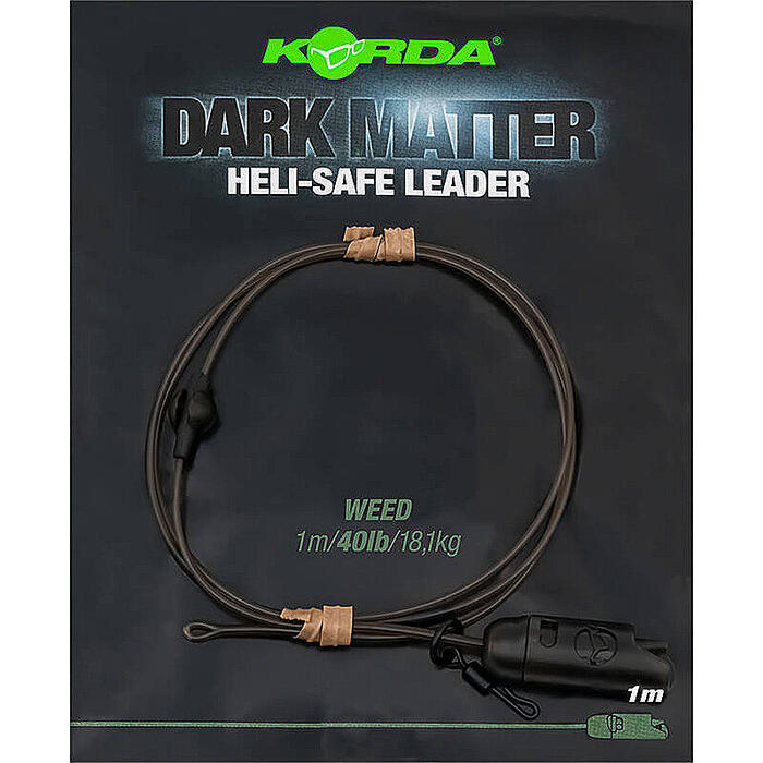 Korda Dark Matter Leader Heli Safe 40lb 1m Weed