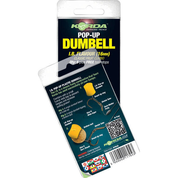Korda Hookbaits Pop-up Dumbell IB 16mm