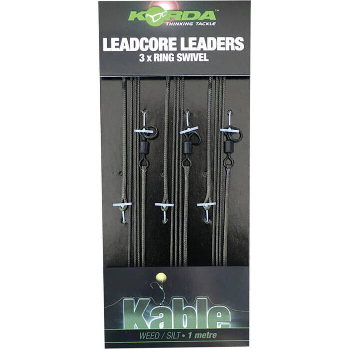 Korda Leadcore Leader Ring Swivel Gravel / Brown 1m