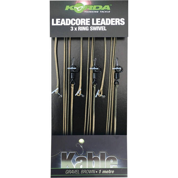 Korda Leadcore Leader Ring Swivel Weed / Silt 1m