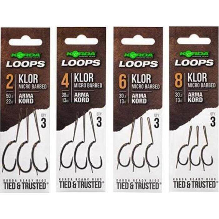 Korda Loop Rigs Klor H6 30Lb Barbless