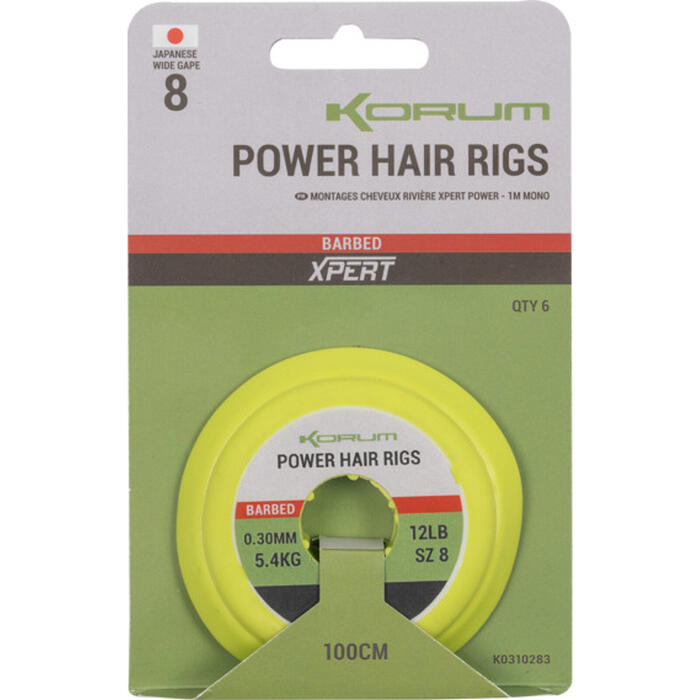 Korum Power Hair Rigs 0.28mm #12