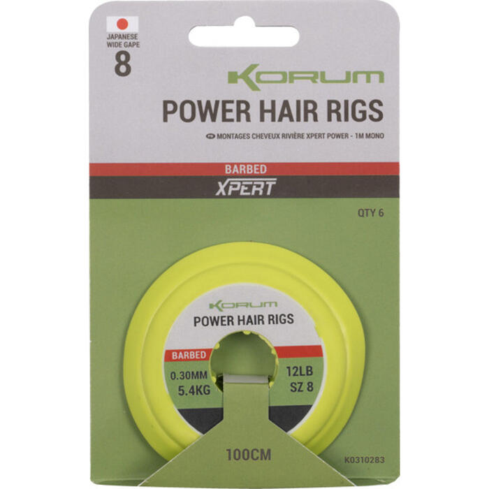 Korum Power Hair Rigs 0.30mm #10