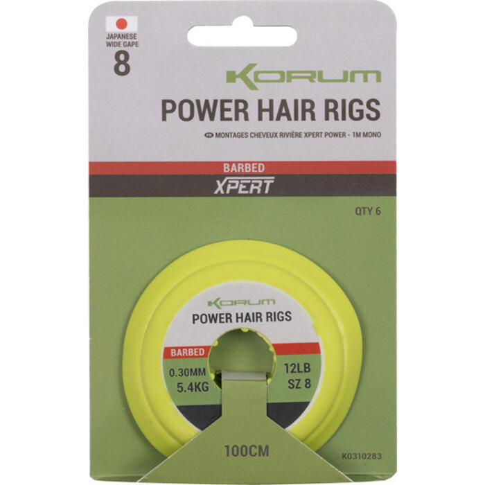 Korum Power Hair Rigs 0.30mm #8
