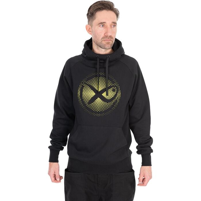 Matrix Large Fade Logo Hoody - Black/Lime S