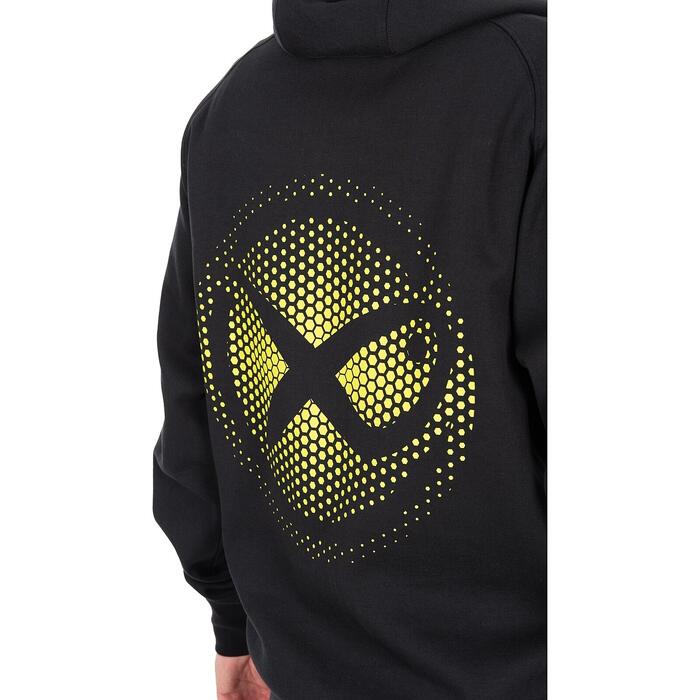 Matrix Large Fade Logo Hoody - Black/Lime S
