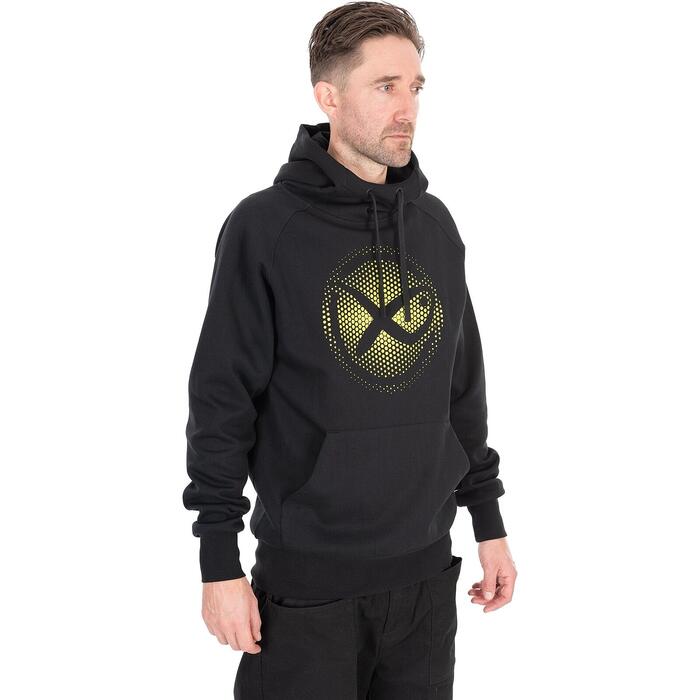 Matrix Large Fade Logo Hoody - Black/Lime S