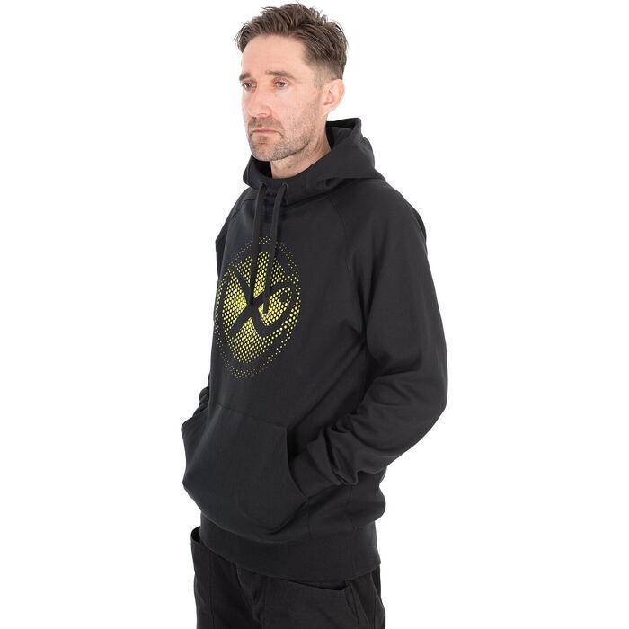 Matrix Large Fade Logo Hoody - Black/Lime S