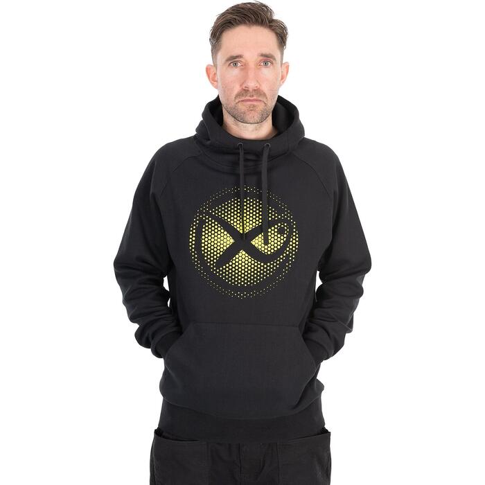 Matrix Large Fade Logo Hoody - Black/Lime S