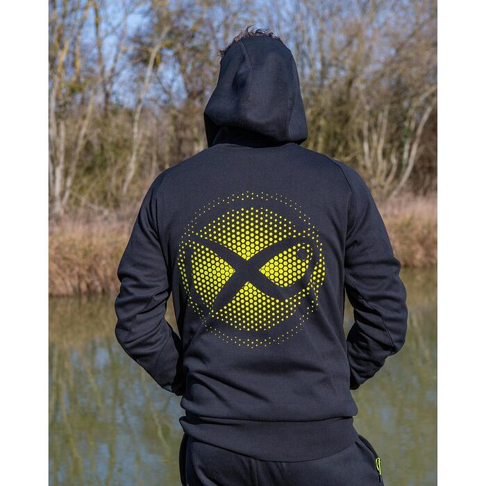Matrix Large Fade Logo Hoody - Black/Lime S