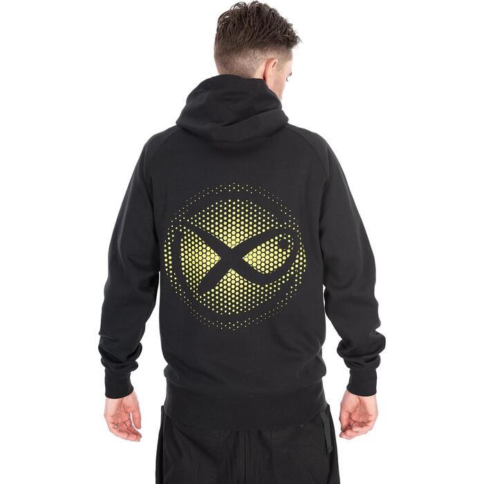 Matrix Large Fade Logo Hoody - Black/Lime XL
