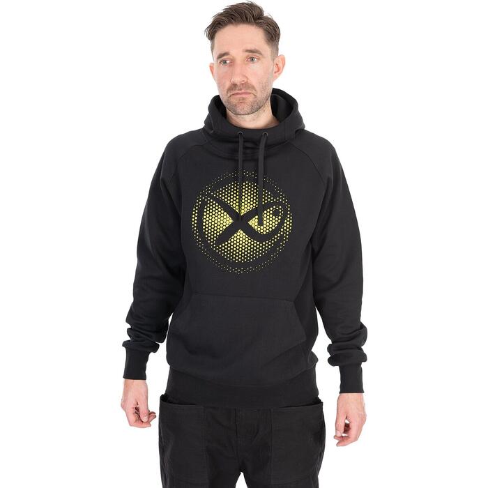 Matrix Large Fade Logo Hoody - Black/Lime XL