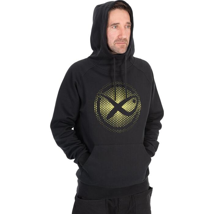 Matrix Large Fade Logo Hoody - Black/Lime XL