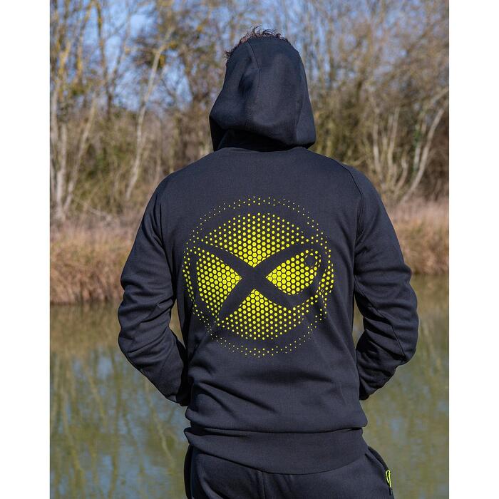 Matrix Large Fade Logo Hoody - Black/Lime XL